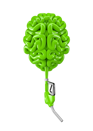 Petrol hose brain / 3D illustration of brain as coiled petrol hoseの写真素材