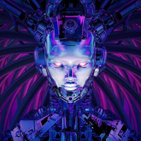 Science fiction female alien android artificial intelligence