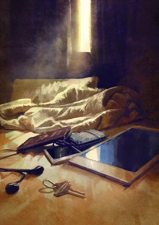 concept prepare for travelling,digital painting,illustrationの写真素材