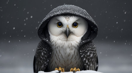 Snowy owl in winterの素材