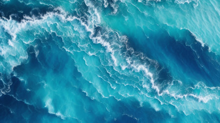 Aerial view of ocean waves. Aerial view of ocean waves.の素材