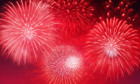 Colorful firework display for celebration happy new year and merry christmas.の素材