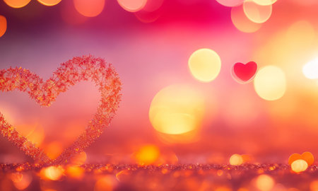 Valentine's day abstract background with bokeh defocused lightsの素材