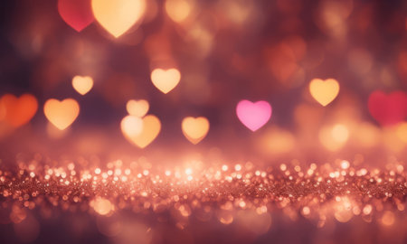 Heart bokeh background, valentine's day background.の素材