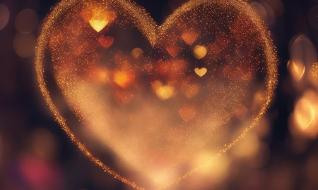 Abstract heart bokeh background, valentine's day backgroundの素材