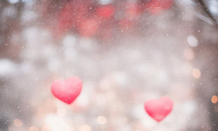 Valentine's day background with heart shape bokeh.の素材
