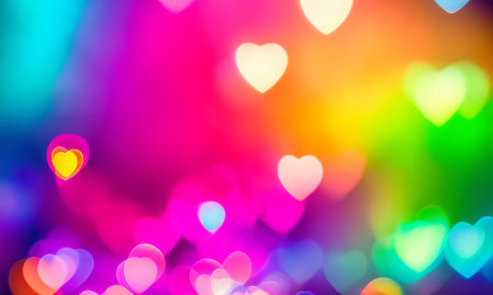 Heart bokeh background for valentine's day, abstract.の素材