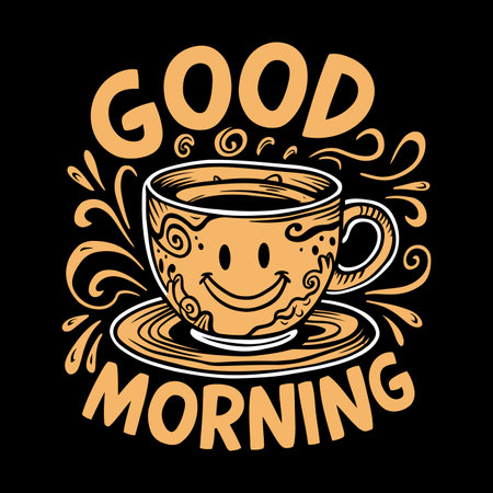 Good Morning t-shirt designのイラスト素材