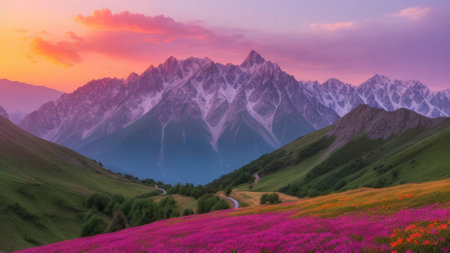 Beautiful view of the mountain. Mountain landscape. The beauty of nature.の素材