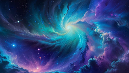 Beautiful nebulae and stars in the night sky. Supernova background wallpaperの素材