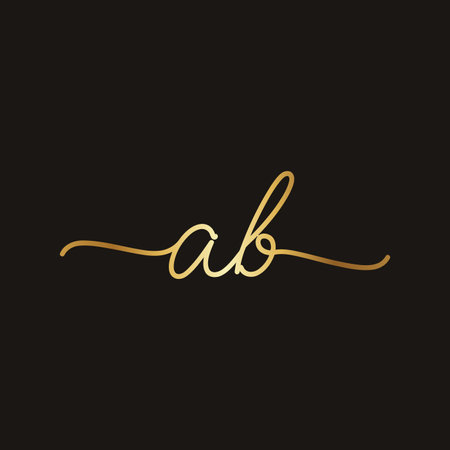 AB logo design with golden gradient colorのイラスト素材