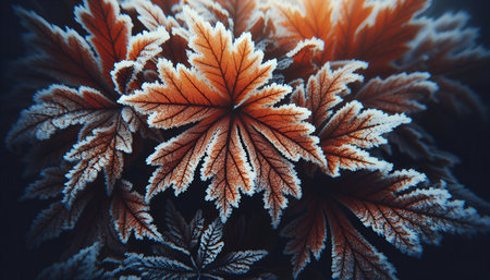 Closeup leaves with autumn colorsの素材