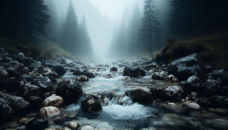 Fog in nature backgroundの素材