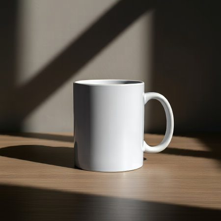 Blank coffee mug mockup to add custom designの素材