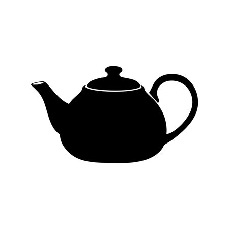 Teapot silhouette on white backgroundのイラスト素材