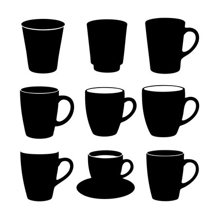 Cup silhouette on white backgroundのイラスト素材