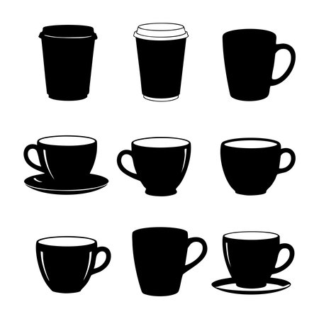 Cup silhouette on white backgroundのイラスト素材
