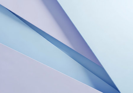 Soft, flowing waves of light blue and purple create a serene and modern abstract background.の素材