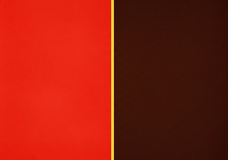 A striking visual split featuring a bright red section next to a dark, rich brown area with a thin dividing line.の素材