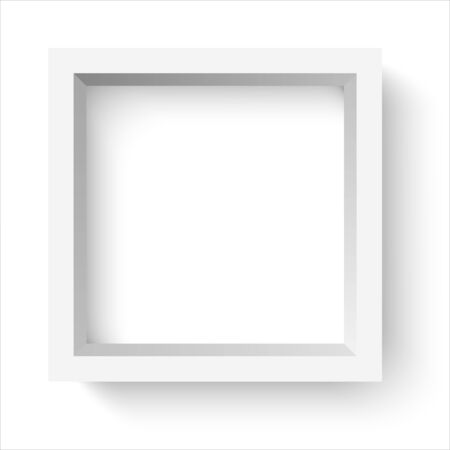light square frame with shadow on white background vector illustrationのイラスト素材