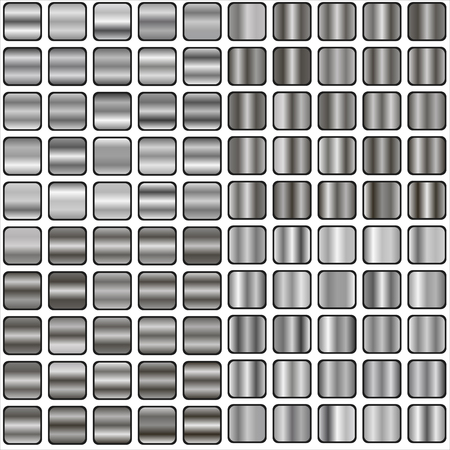 set of silver gradient, templates, and metal textures vector illustrationのイラスト素材