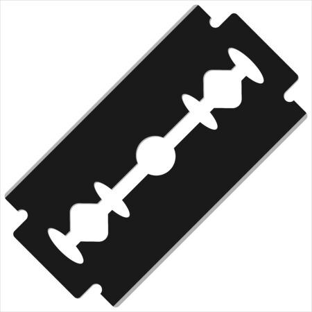 steel blade razor on white background vector illustrationのイラスト素材