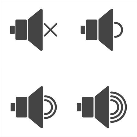 Set of flat volume icons isolated on white background. Vector illustration.のイラスト素材