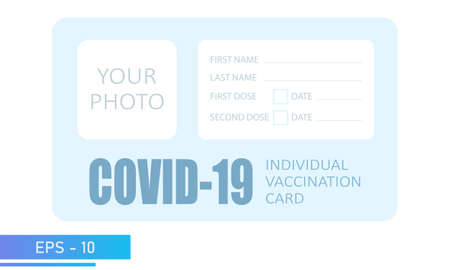 Covid-19 Vaccination card. Without photo. With the cardholder data, photo and data on the delivered doses.のイラスト素材
