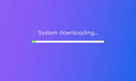 The system boot template. Progress bar. The user interface template. Vector illustration.