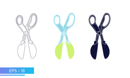 Scissors for modeling snowballs. Hobby and leisure items. Vector illustration.のイラスト素材