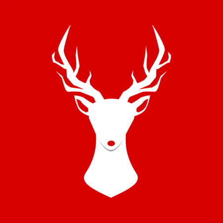 Christmas reindeer silhouette vector illustrationのイラスト素材