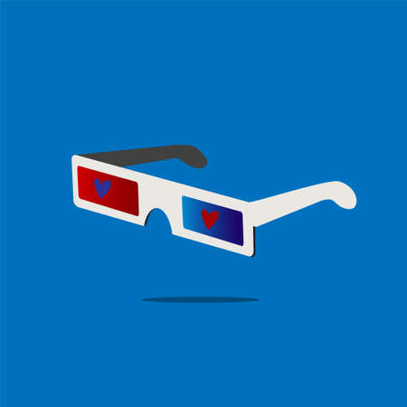 Movie 3D glasses vector illustrationのイラスト素材