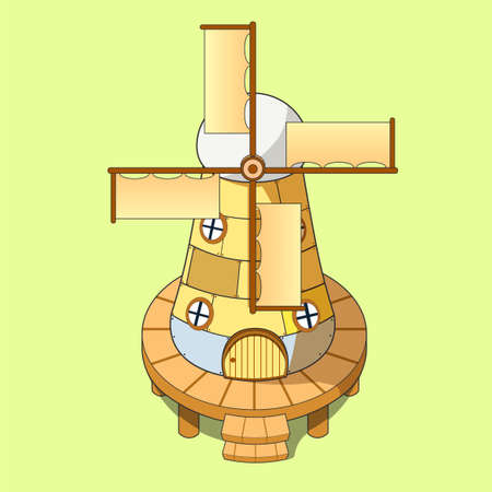 Simple cartoon stylized illustrations of windmillのイラスト素材