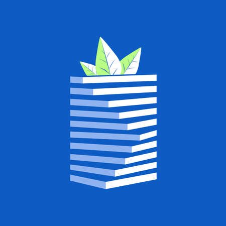 Stack of boxes silhouette. Logo illustrationのイラスト素材