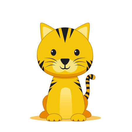 Little tiger character illustration. vector illustrationのイラスト素材
