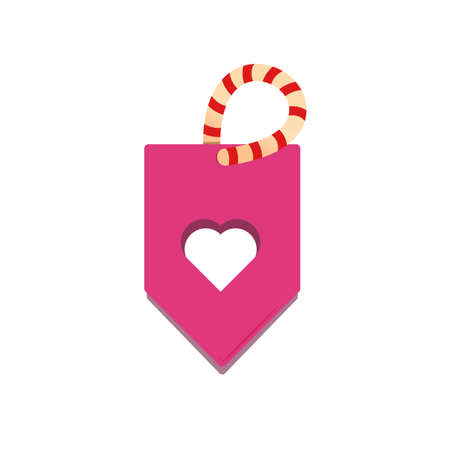 valentines gift tag. Flat illustrationのイラスト素材