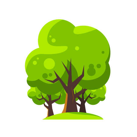Tree vector illustration. Flat tree illustrationのイラスト素材
