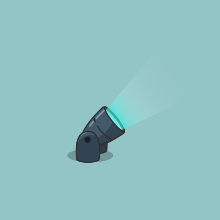Spotlight illustration highlighting blank space isolated on a blue backgroundのイラスト素材