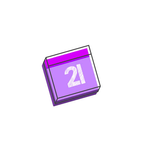 Flat small calendar Outline Cartoon Style Suitable for Sticker, Icon. Isolated on a white backgroundのイラスト素材
