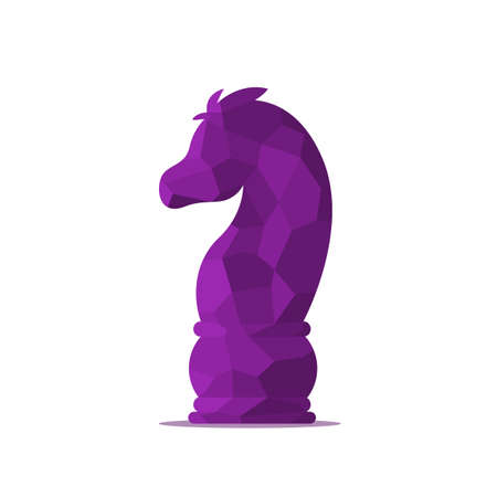 Vector illustration of chess knight pieces icon. Chess knight pieces in low poly styleのイラスト素材
