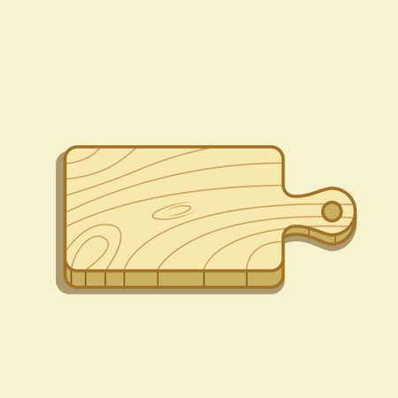 Vector illustration of wooden cutting board isolated on a light backgroundのイラスト素材