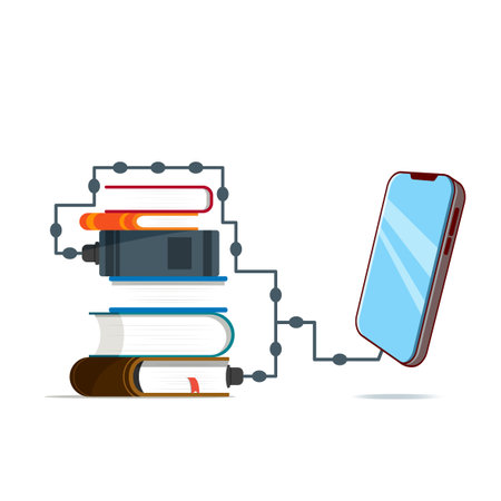 Concept illustration of education and information. Modernization of education and informationのイラスト素材