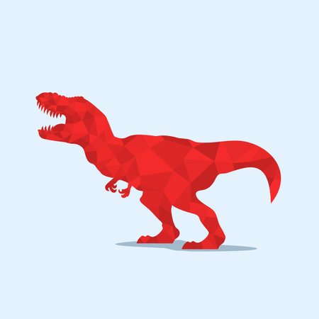 Dinosaur Low Poly  Icon Symbol. Tyrannosaurus rex low poly styleのイラスト素材