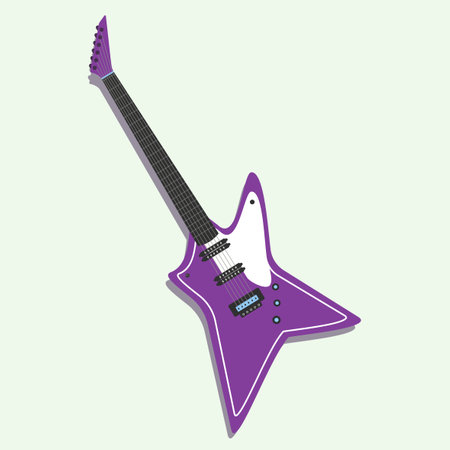 Vector illustration of a purple Gibson explorer electrical guitar isolated on a white backgroundのイラスト素材