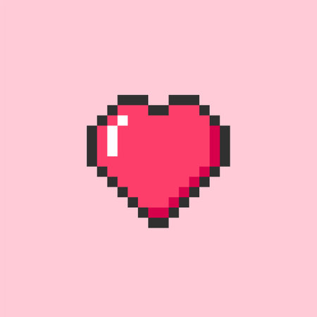 Pixel art of heart icon. vector 8-bit retro style illustrationのイラスト素材
