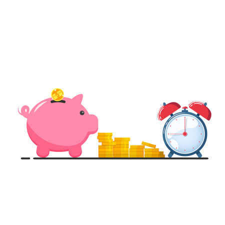 Time and Money Savings Concept Vector Designのイラスト素材