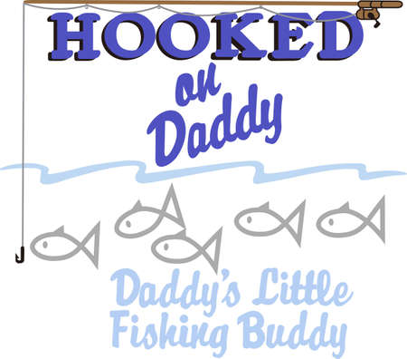 For kids the most special time is time spent with grandpa and going fishing!  This graphic is wonderful tee shirt art or perfect for a lunch carrier for days at grandpas!のイラスト素材