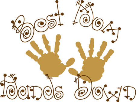 Little handprints create special memories.  Create an amazing heirloom decorated with these special handprints.のイラスト素材