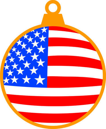 A perfect ornament for military families - or for any patriotic family!  The perfect stars and stripes for holiday cheer.のイラスト素材