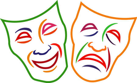Add these Comedy Tragedy Masks to your projects and design some dramatic gifts theater lovers will fall for!のイラスト素材